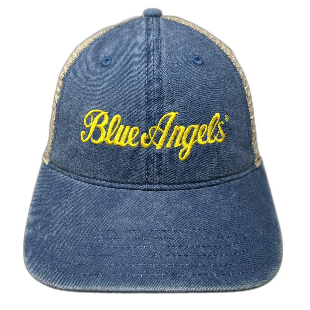 Otto Trucker Hat Blue Beige One Size Blue Angels Embroidery Snapback Mesh Navy